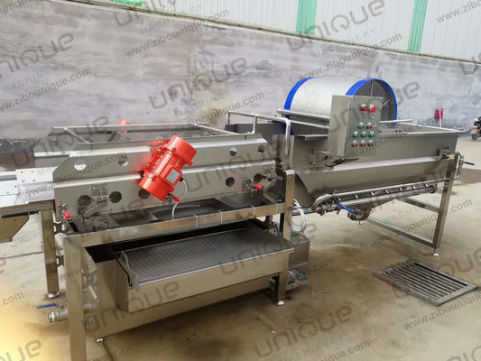 Μεγάλη χωρητικότητα 2000kg/ώρα Μηχανήματα για την κοπή λαχανικών, λάχανο, μαρούλι, λουτρό, πλύση και επεξεργασία