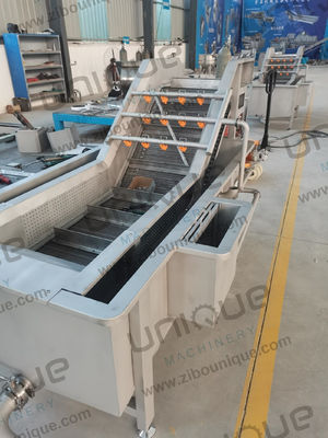 Μηχανή πλύσης λαχανικών με φυσαλίδες 5000x1450x1400 mm για γραμμή καθαρισμού φρούτων και λαχανικών