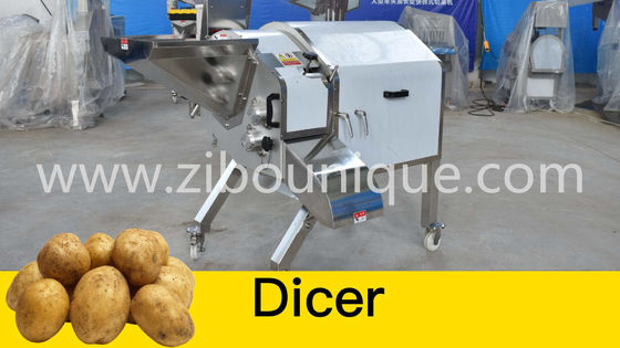 Βιομηχανική μηχανή κοπής κρεμμυδιών με 1.5kw Ηλεκτρική κόψιμο κούβων λαχανικών αποδοτικότητα